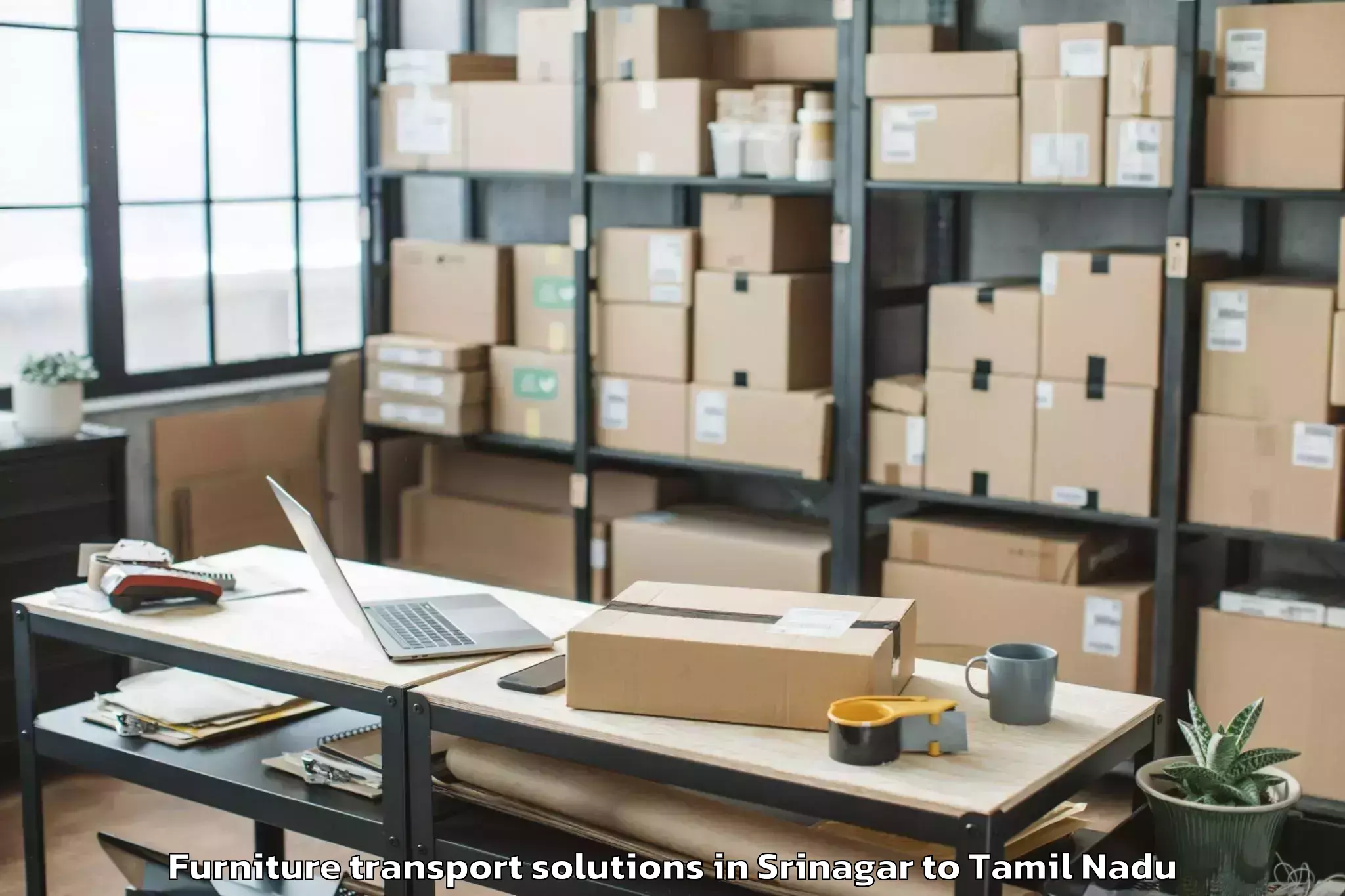 Quality Srinagar to Palavakkam Furniture Transport Solutions